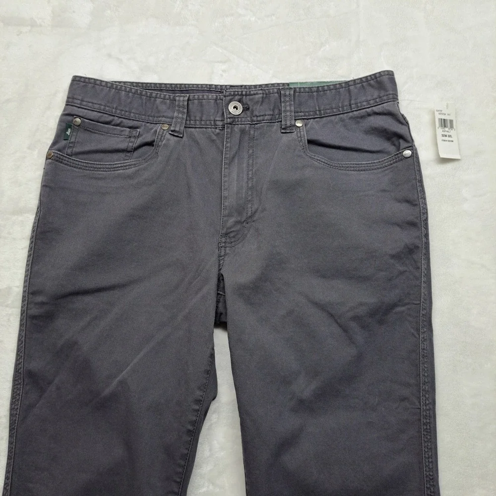 G.H. Bass & Co. Canvas Pants Men 32x32 Asphalt Gray New Stretch Flex Waistband